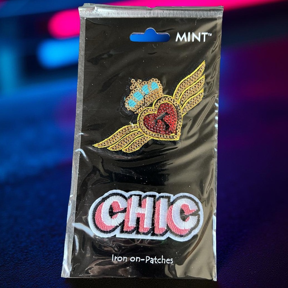 Chic and Heart and Wings Iron-On Patch Set by Mint